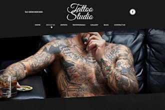 design tattoo shopify store tattoo artist website booking website barber website