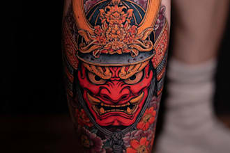 make an japanese traditional tatto art style