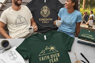 design premium christian t shirt designs for faith based brand and ministries
