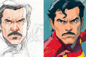 draw comic superhero pop art portraits