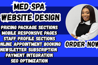 design med spa website skincare spa website wellness spa site spa booking site