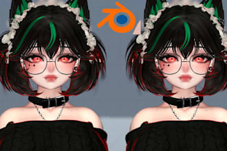 custom vrchat avatar anime furry vrm 3d model with full body tracking vrc avatar