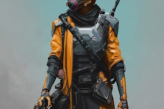 sci fi character illustration or sci fi character art