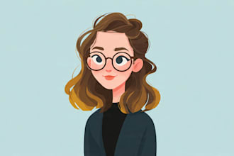 cartoon flat vector avatar or portrait