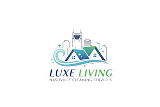 design business commercial home cleaning and any cleaning service logo