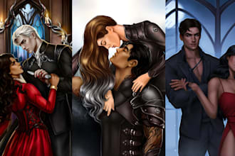 draw nsfw mafia dark fiction romance semi realistic couple nsfw book cover art