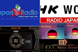 play your song of all style on popular pop and japan and germany radio station