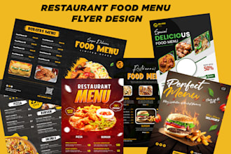 do restaurant food menu flyer poster brochure design
