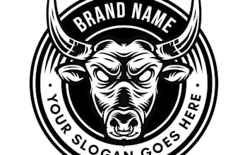 design high quality bull mascot logo