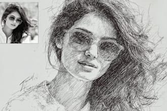 draw pen and pencil sketch or scribble art from your photo