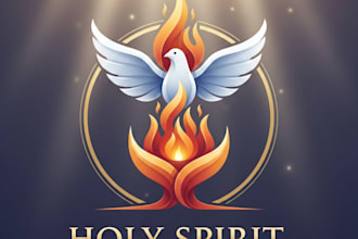 design a powerful and inspiring holy spirit logo for your brand