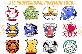 design mascot pokemon art, fakemon, funks and trainer logo character anime style