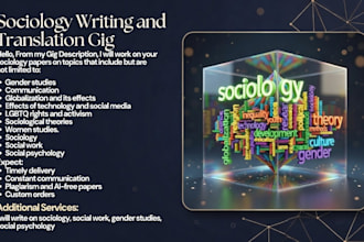 write on sociology, social work, gender studies, social psychology