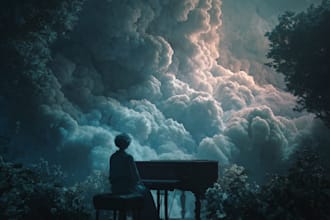 do a dreamy surreal or fantasy music cover, album cover art