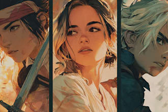 draw your characters and fanart in semi realistic art