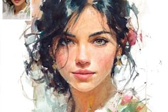 paint a colorful portrait in watercolor