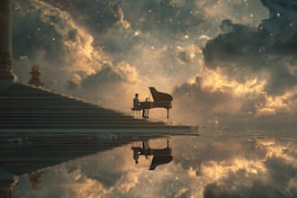 create a dreamy surreal or fantasy music cover