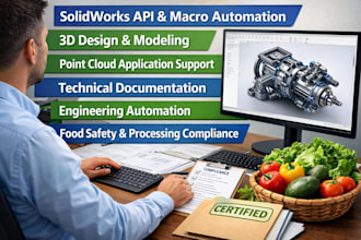 solidworks API automation 3d modeling food compliance and technical consulting