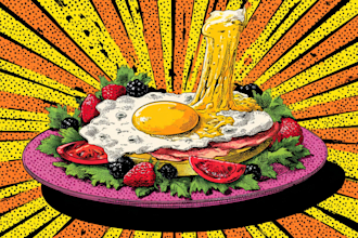 create vibrant food pop art illustration for your brand