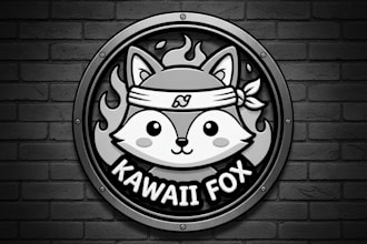 do unique kawaii fox logo 1 day
