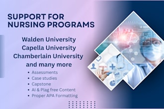 do capella, chamberlain, and walden, bsn, msn, and dnp nursing and public health