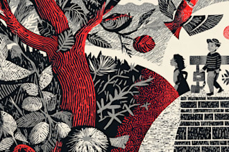 create awesome linocut illustration art
