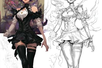 draw anime concept characters design