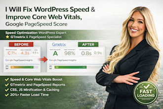fix wordpress speed, improve core web vitals, google pagespeed score wordpress