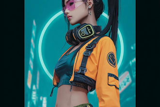 draw cyberpunk character art