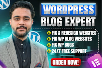 provide wp blog website and fix redesign monitoring services for any cms