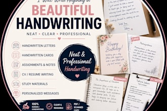 write notes, letters,cards,assignments,hand written projects
