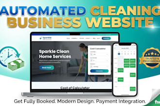 design a cleaning service website with booking system