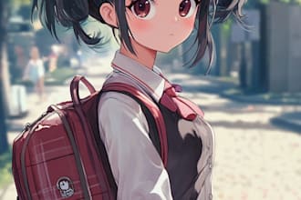 design png character in anime vtuber model style