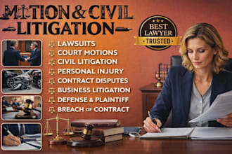 be your civil litigation lawyer for defamation, motions, lawsuit, complaints