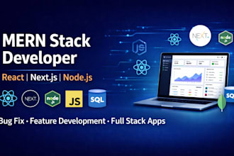 fix react bugs, develop mern stack apps and nextjs features