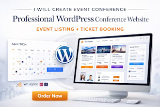 create event conference wordpress website, ticket booking and event listing