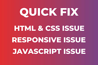 fix html css issue jquery error responsive issue