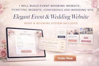 build event booking website, ticketing website, conference and wedding site