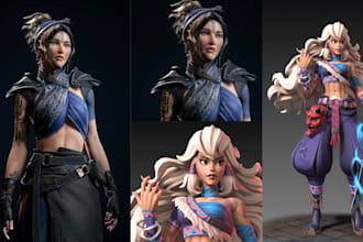 stylized 3d character realistic 3d game character model for unity unreal engine
