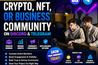grow your crypto, nft, or business community on discord and telegram