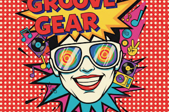 design a vibrant and eye catching pop art logo for your brand