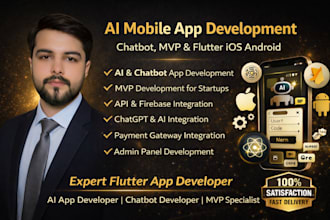 develop ai mobile app, chatbot app, and mvp for ios android using flutter