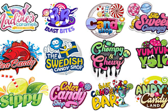 design candy, sweets, chocolate, bakery, delights, food logo