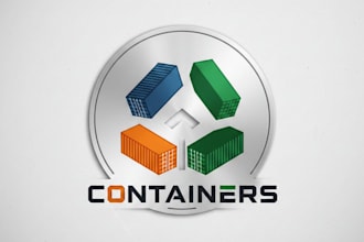 design a modern and strong container logo for your brand