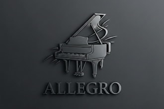 design an elegant and creative piano logo for your brand
