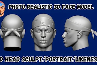 do realistic 3d head bust model 3d sculpture face stl from photo for 3d printing