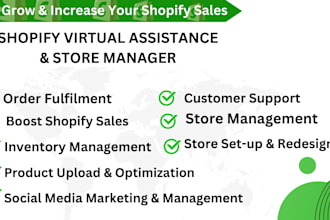 be your shopify virtual assistance and store manager shopify store marketing