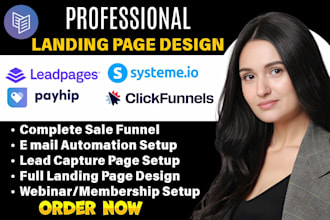 create a converting landing page and sales funnel, carrd, leadpages and payhib