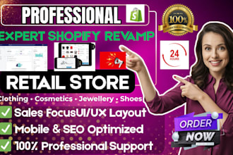 revamp shopify fashion, cosmetics, jewelry, shoes store