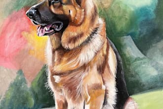 paint a custom acrylic pet portrait as a unique gift